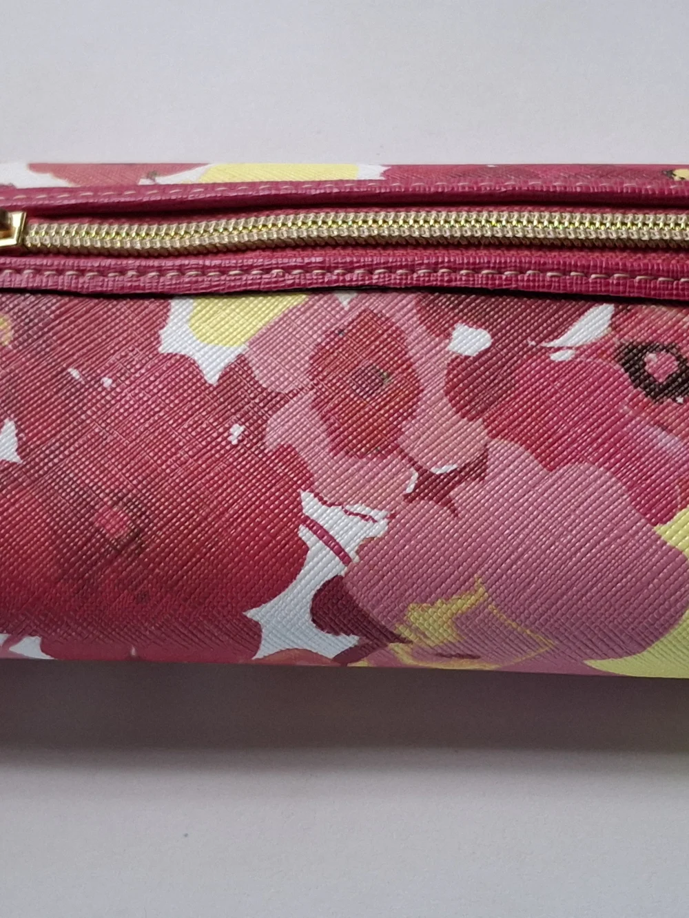 Dooney & Bourke Pink Floral Print Wallet with Yellow Accents